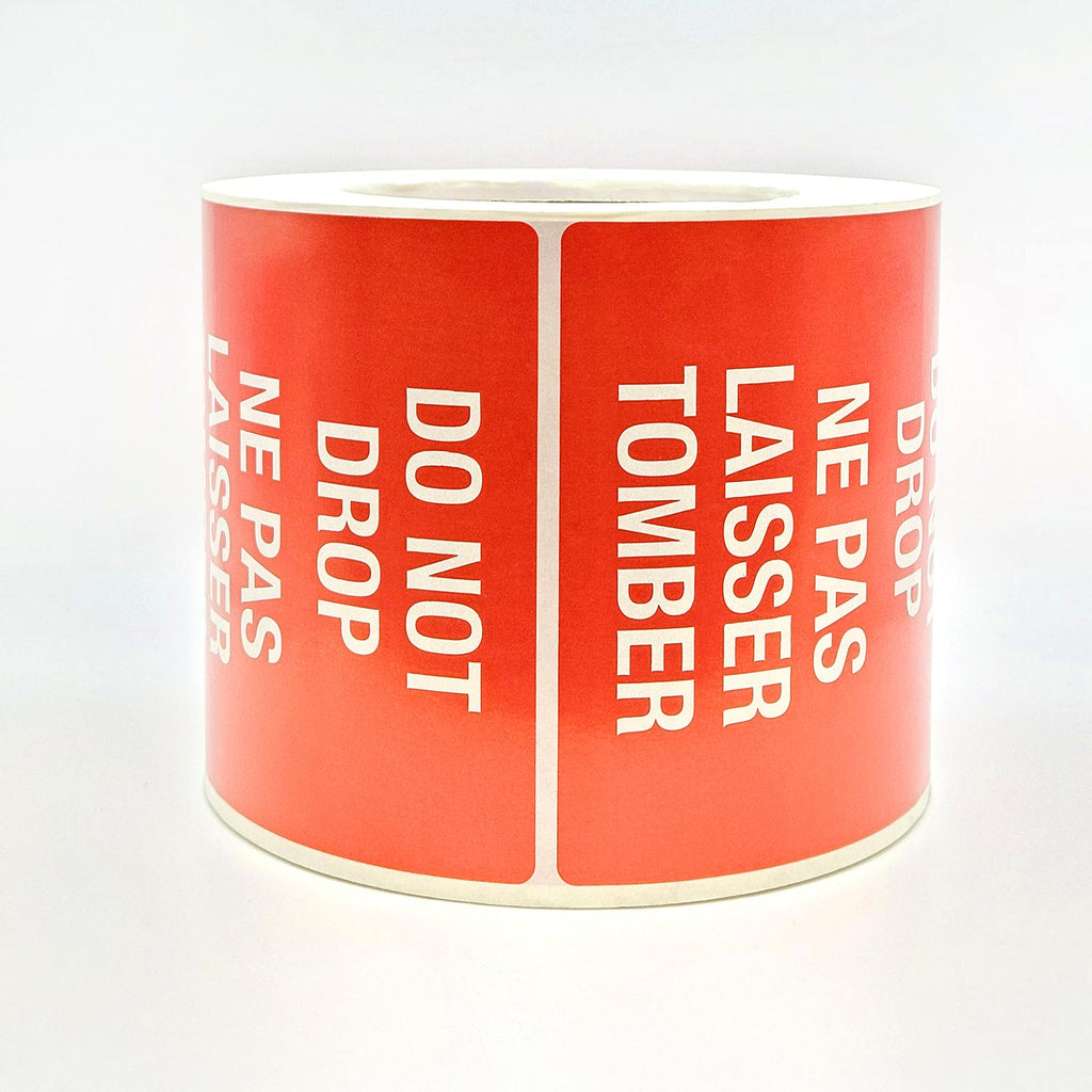 DO NOT DROP Bilingual 4" x 4" Labels - 500 per roll