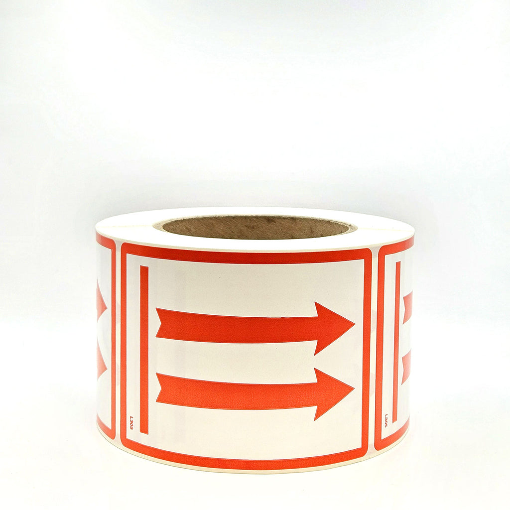 TWO RED ARROWS Pictogram Labels 3" x 4" - 500 per roll