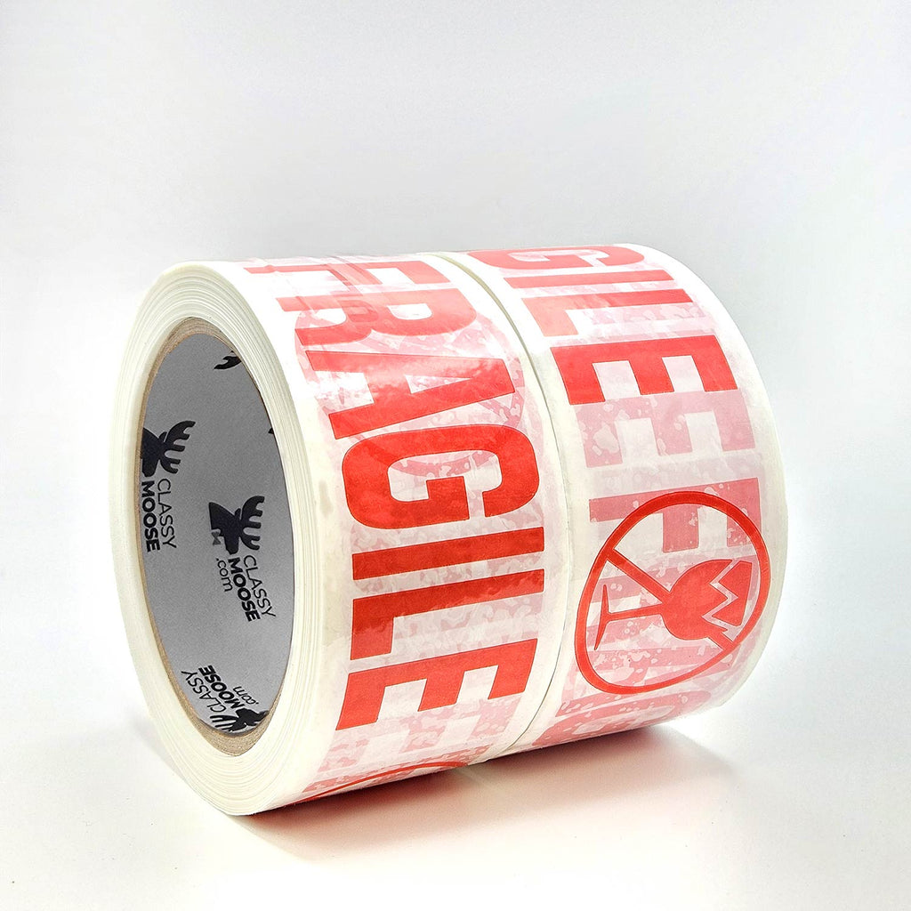 FRAGILE WITH GLASS ICON PVC Tape | Classy Moose™ side view