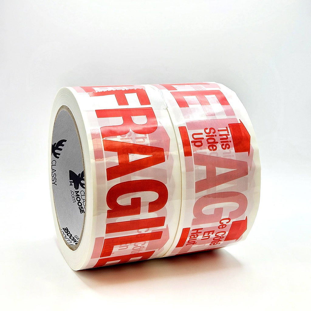 FRAGILE - THIS SIDE UP Bilingual PVC Tape 48 mm x 66 M / 2" x 72 yds. side view