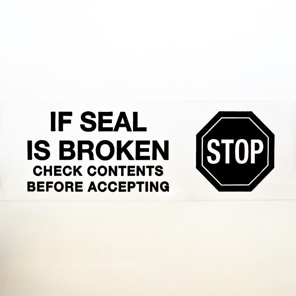 STOP IF SEAL IS BROKEN PVC Tape | Classy Moose™ image in black