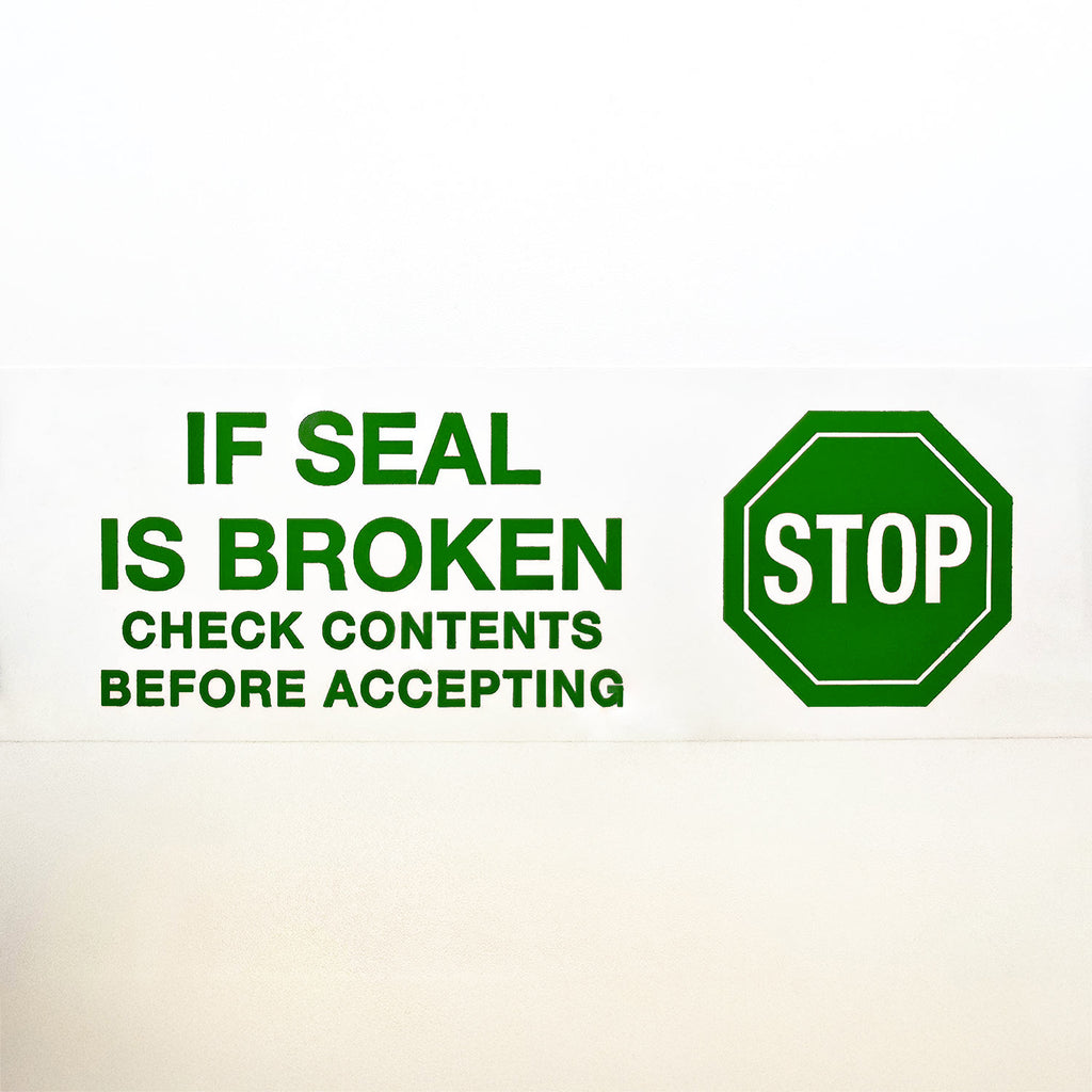 STOP IF SEAL IS BROKEN PVC Tape | Classy Moose™ image in green