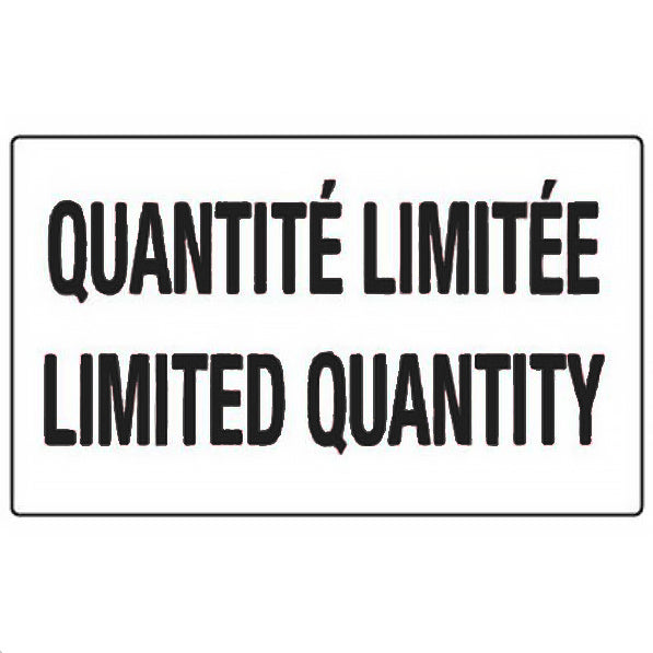 LIMITED QUANTITY Bilingual Labels 3" x 5" in black