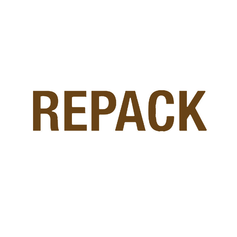 Brown 'REPACK' text on a white background