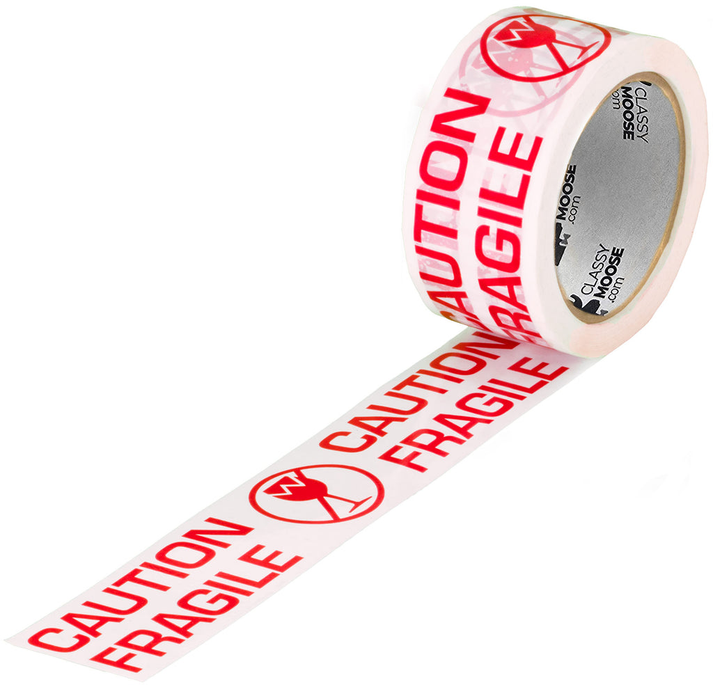 CAUTION - FRAGILE WITH GLASS ICON PVC Tape | Classy Moose™ 