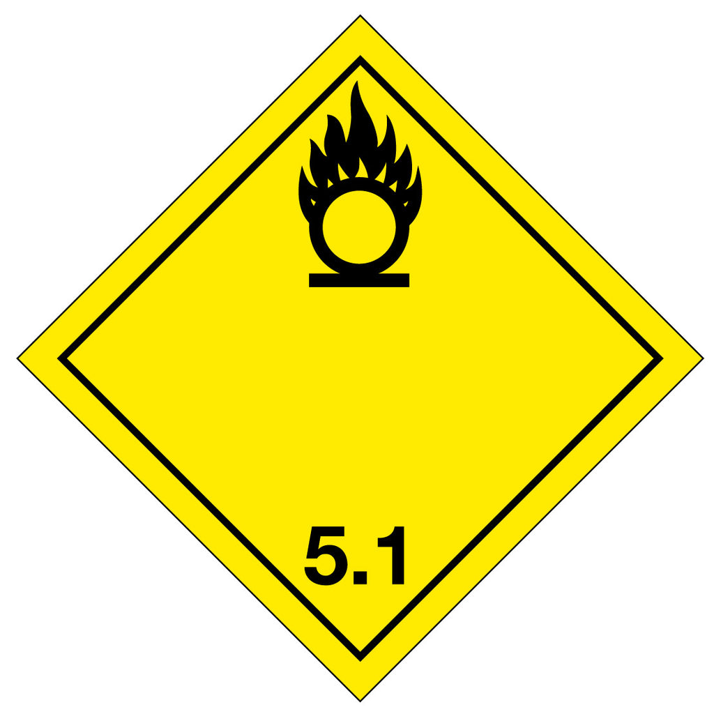 Dangerous Goods 5.1 Oxidizer Products Labels