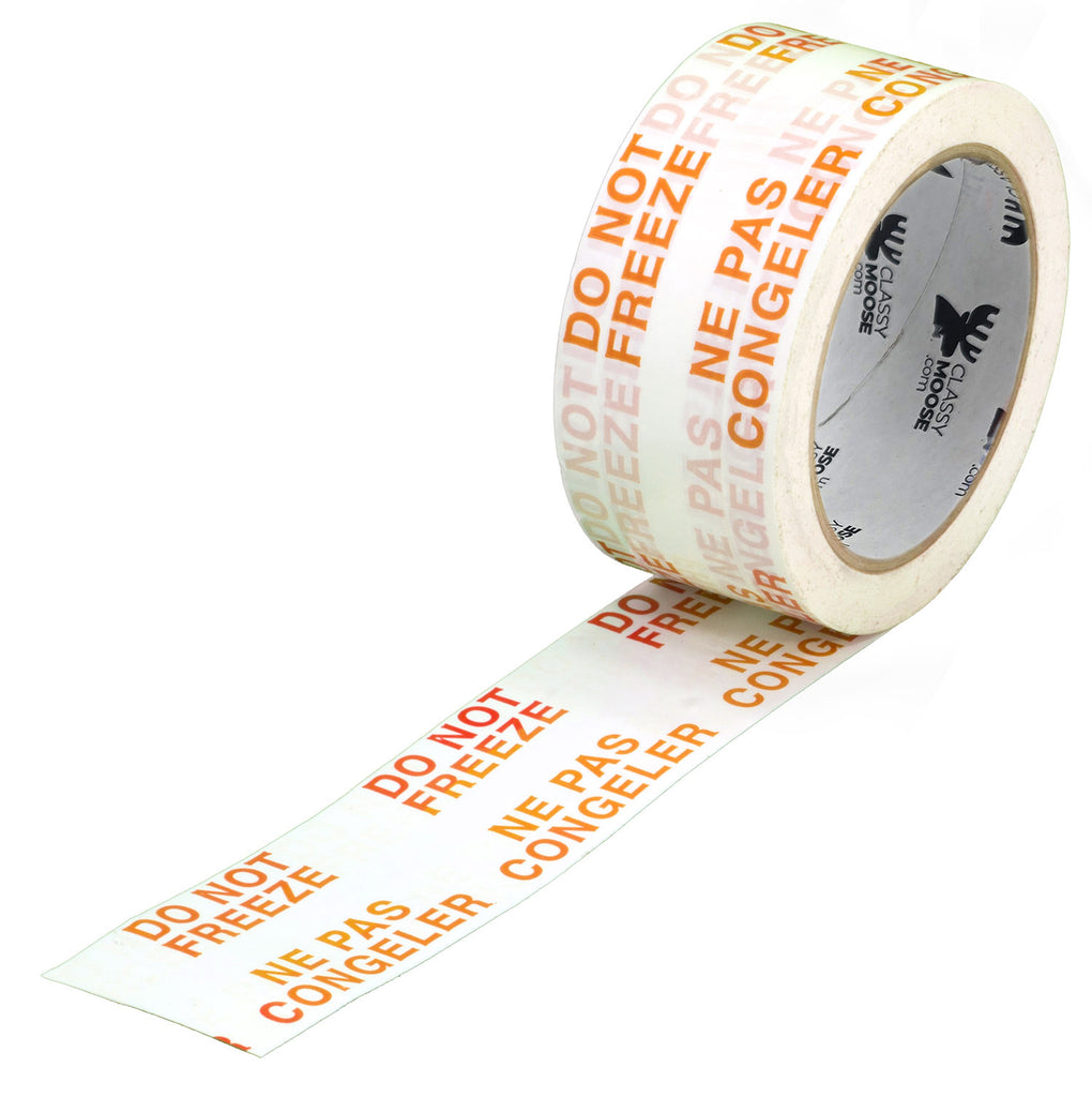 Roll of tape with 'Do Not Freeze' and 'Ne Pas Congeler' text on a white background
