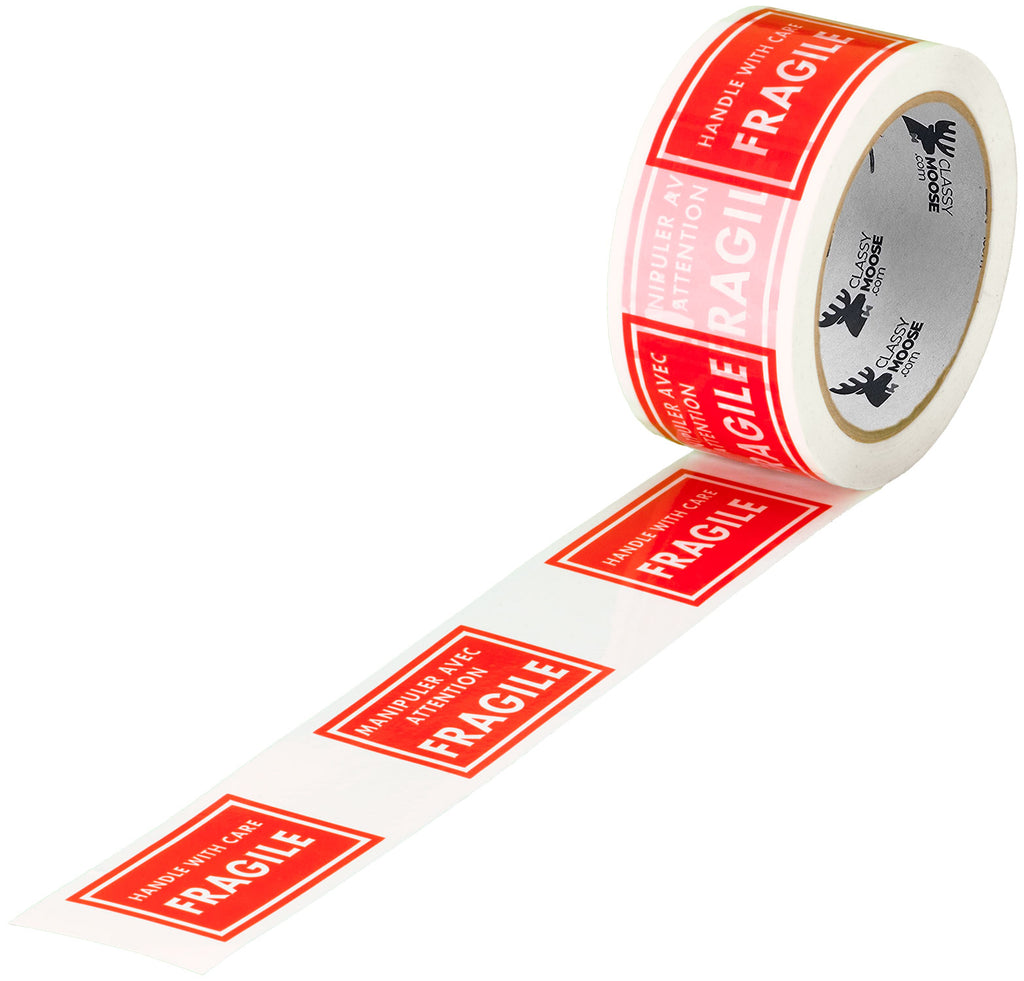 FRAGILE - HANDLE WITH CARE PVC Tape Bilingual 48 mm or 72 mm x 66 M tape open