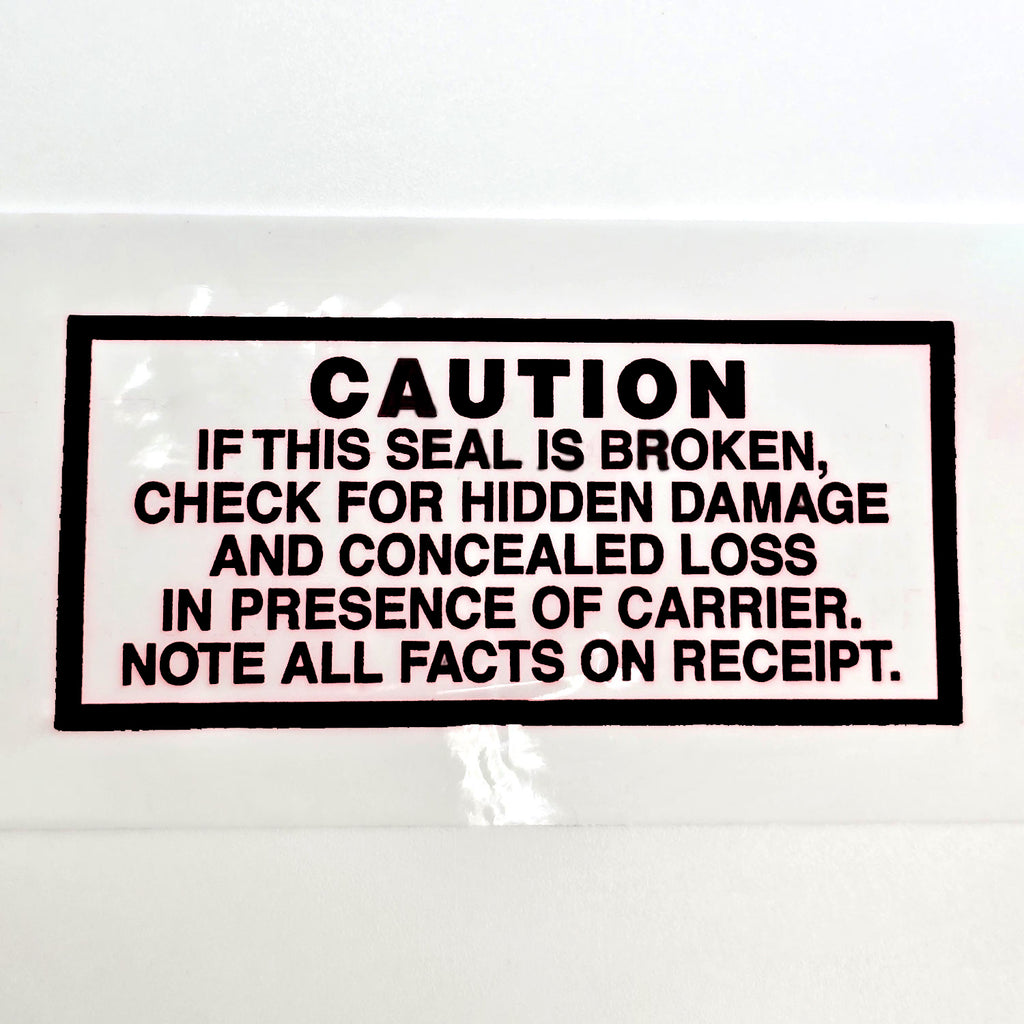 Caution label on a white background with black text.