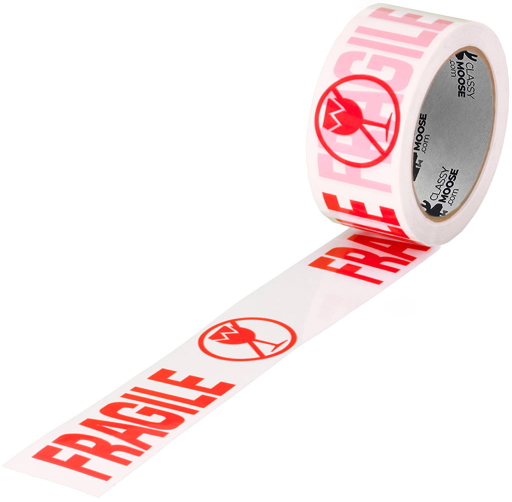 FRAGILE WITH GLASS ICON PVC Tape | Classy Moose™ open