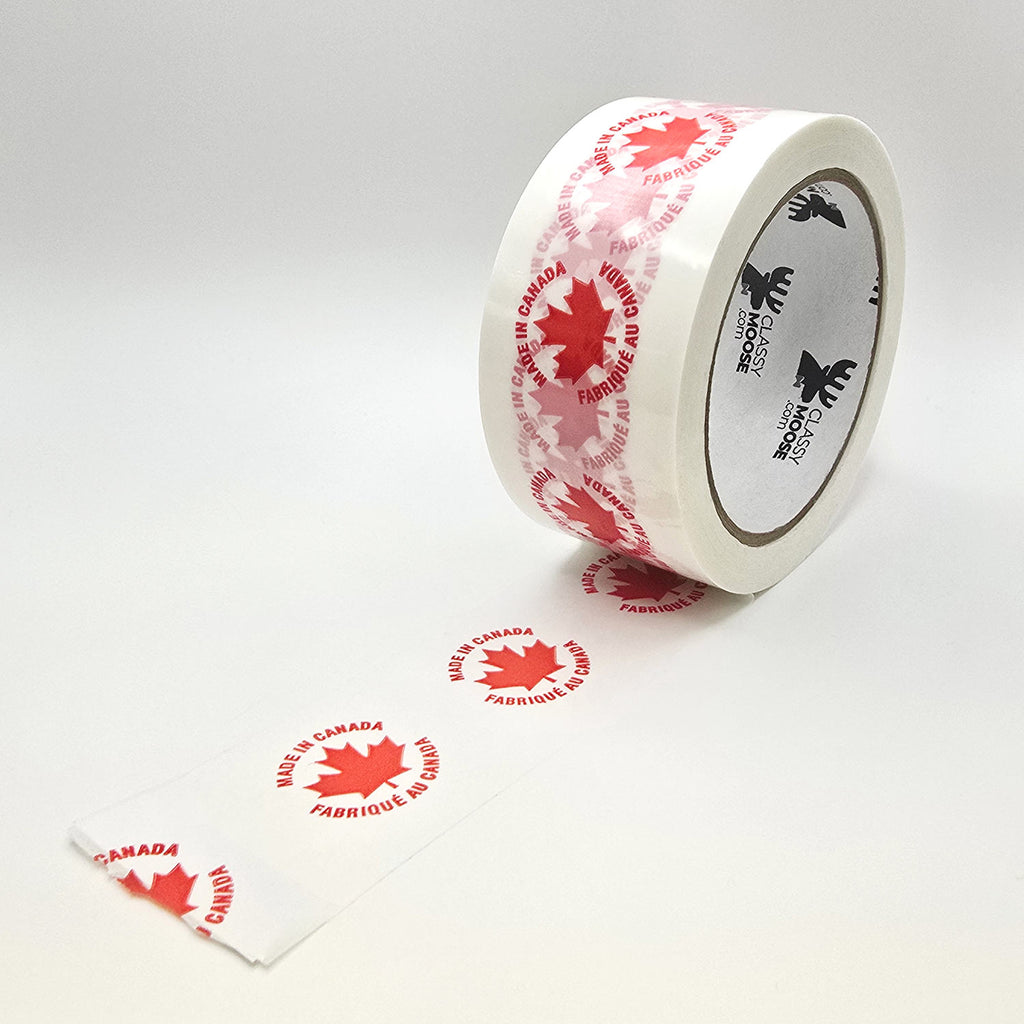 Red MADE IN CANADA Bilingual Poly Tape | Classy Moose™ open view