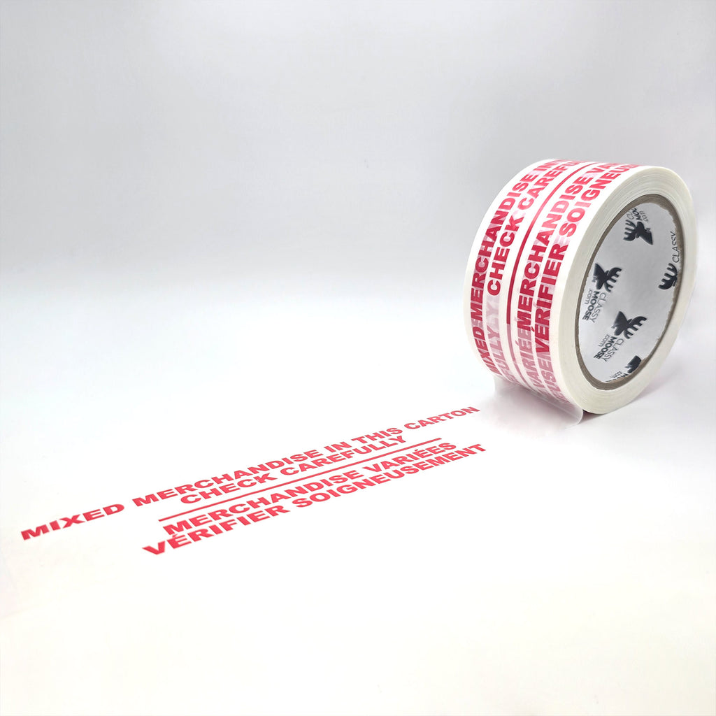 Red MIXED MERCHANDISE Bilingual PVC Tape open 