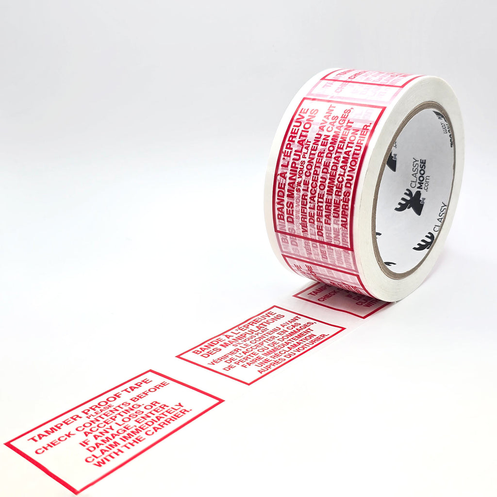 TAMPER PROOF Bilingual PVC Tape | Classy Moose™ 48x66 side view